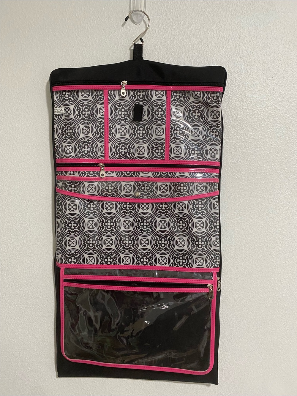 Allegro Hanging Travel Cosmetics Bag w/ Hook, 7 Compartments NWOT
